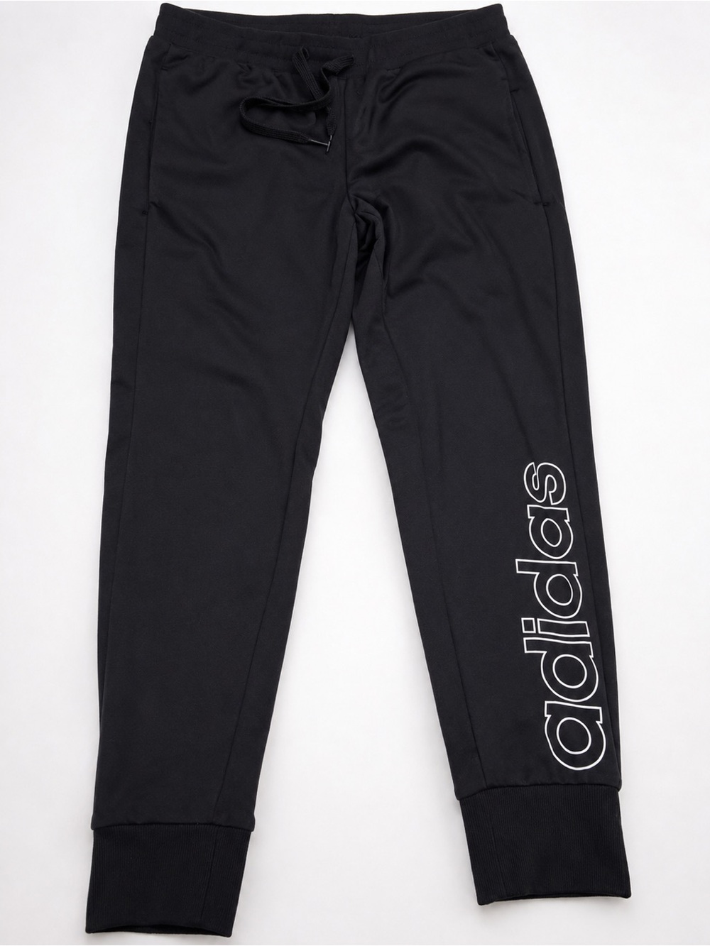 Adidas Essentials Linear Logo Fleece Joggers Black Sweatpants Womens Medium